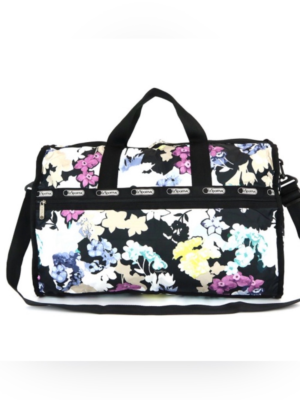 Le Sportsac Women's Weekender Duffle Bag Floral Print Detachable Strap